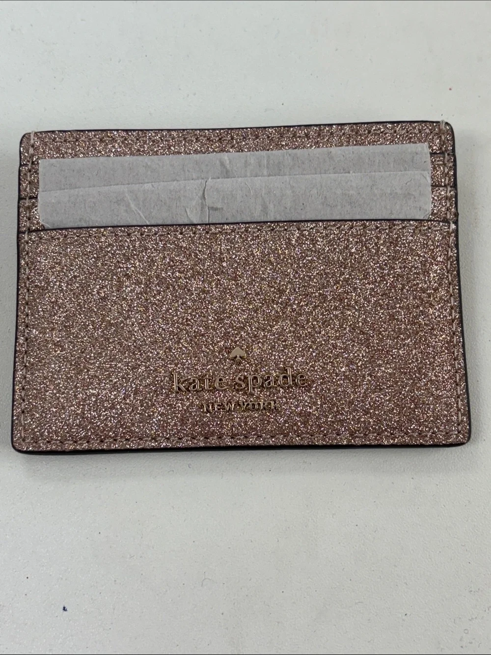 kate spade Rose Gold Glitter Card Holder